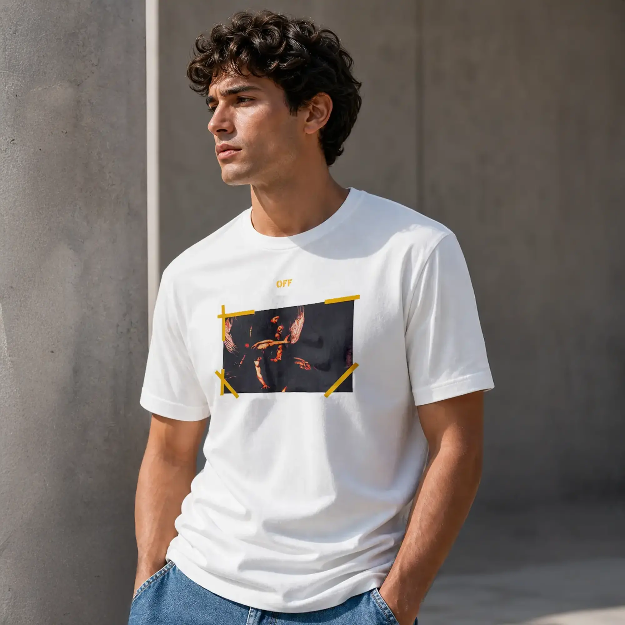 Off-White-Caravaggio-Mercy-Skate-Pamuk-Tisort-2 Caravaggio Mercy Skate Pamuk Tişört - Görsel 1