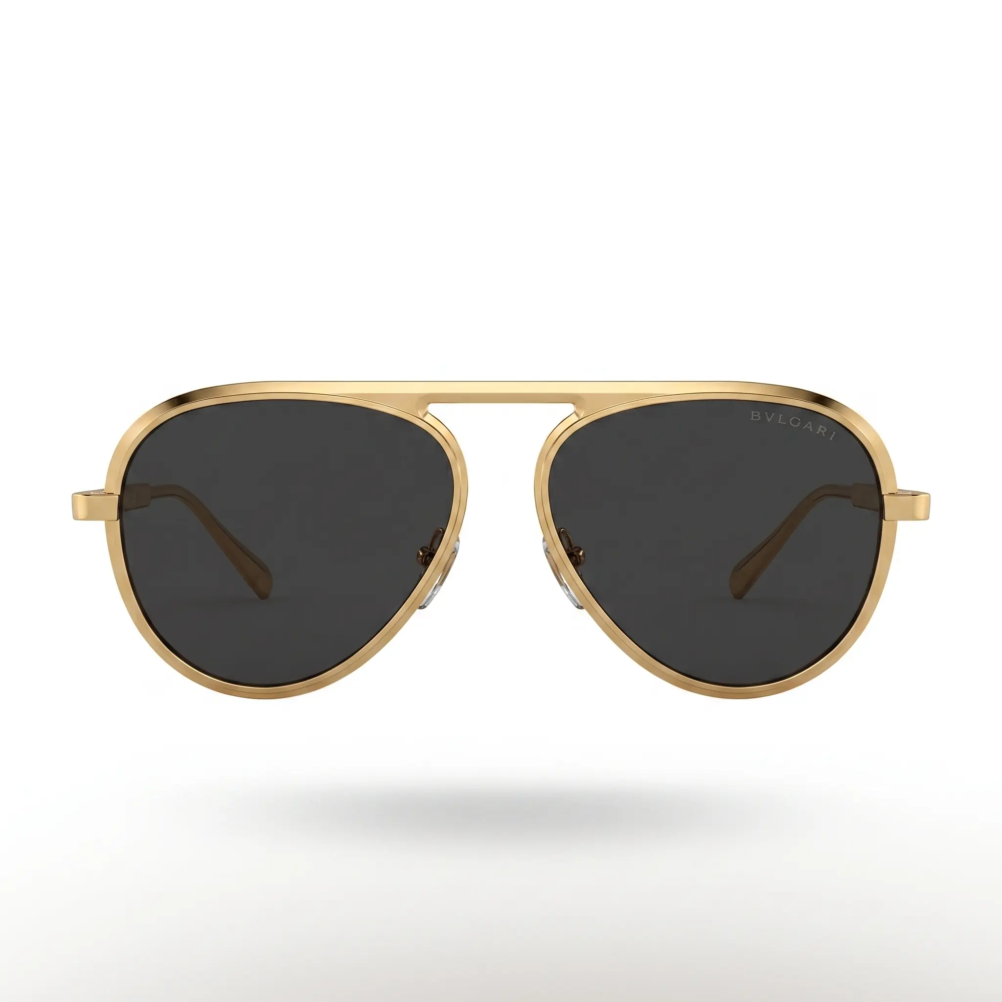 Bvlgari Altın Metal Çerçeveli Siyah Camlı Aviator Güneş Gözlüğü