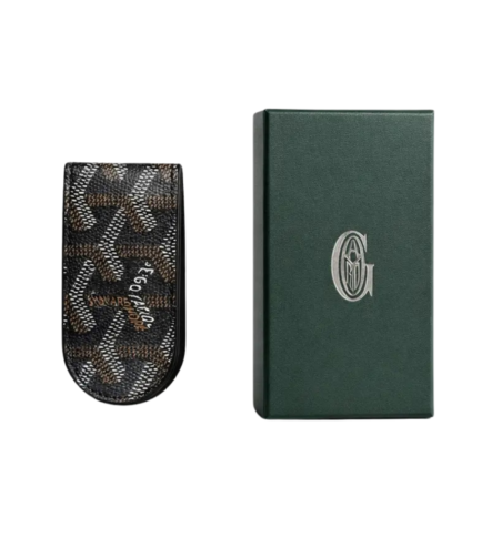 Goyard Monogram Deri Manyetik Para Klipsi Para Tutacağı