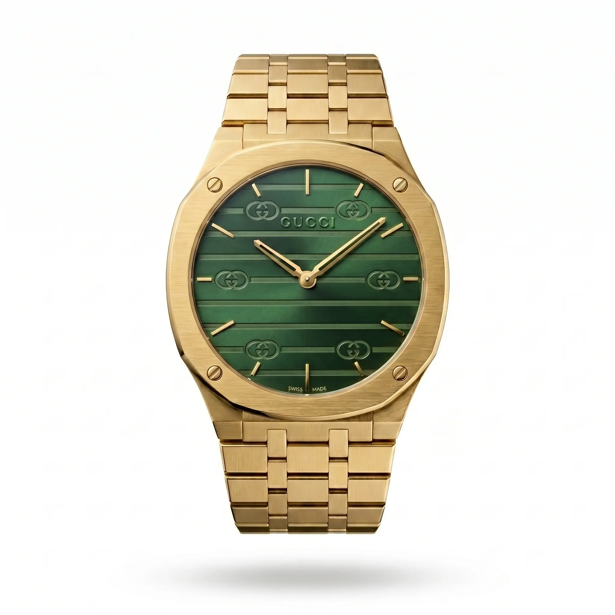 Gucci 25H Gold Kasa Yeşil Kadran Çelik Erkek Saat