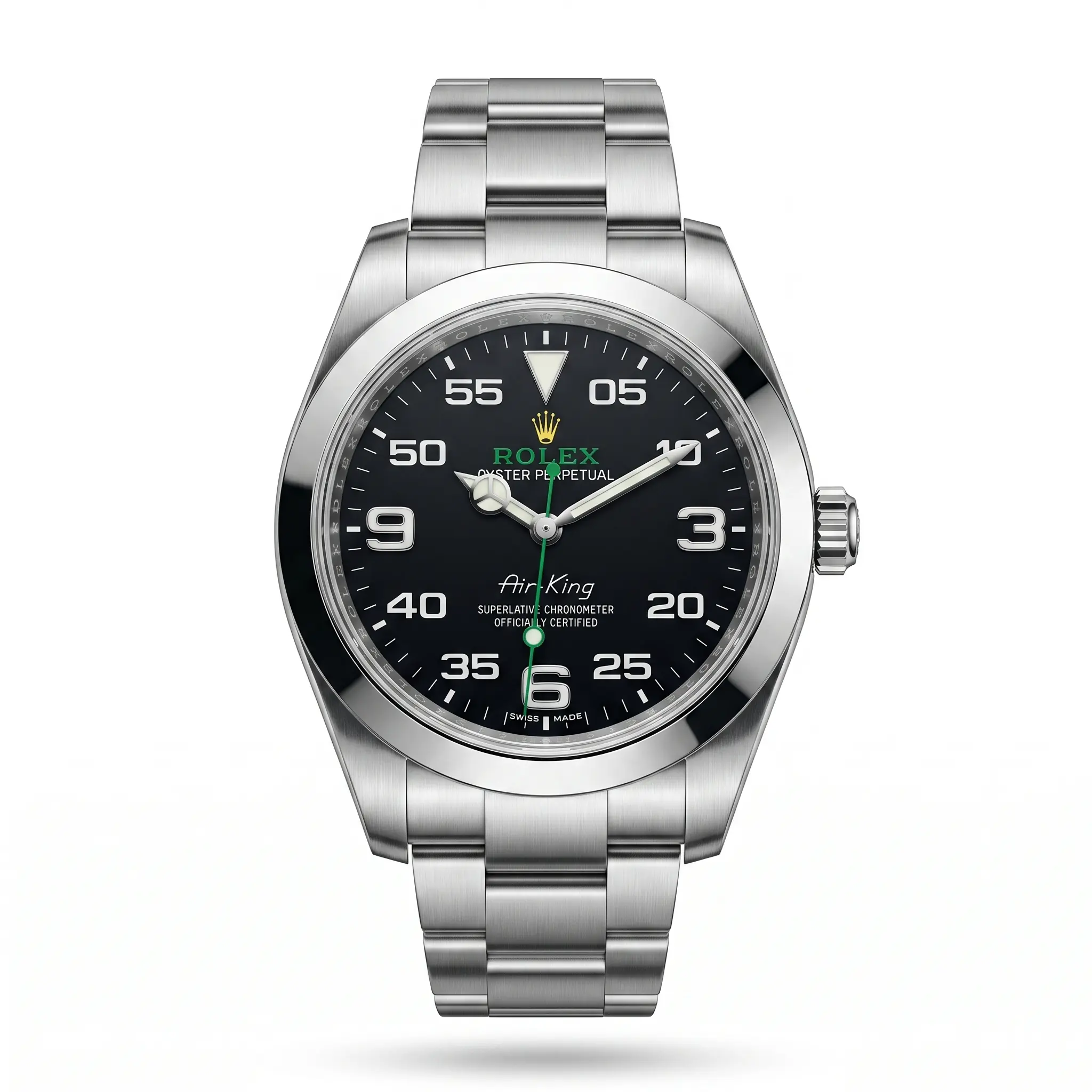 Rolex Air-King Siyah Kadran Yeşil Detay Erkek Saat