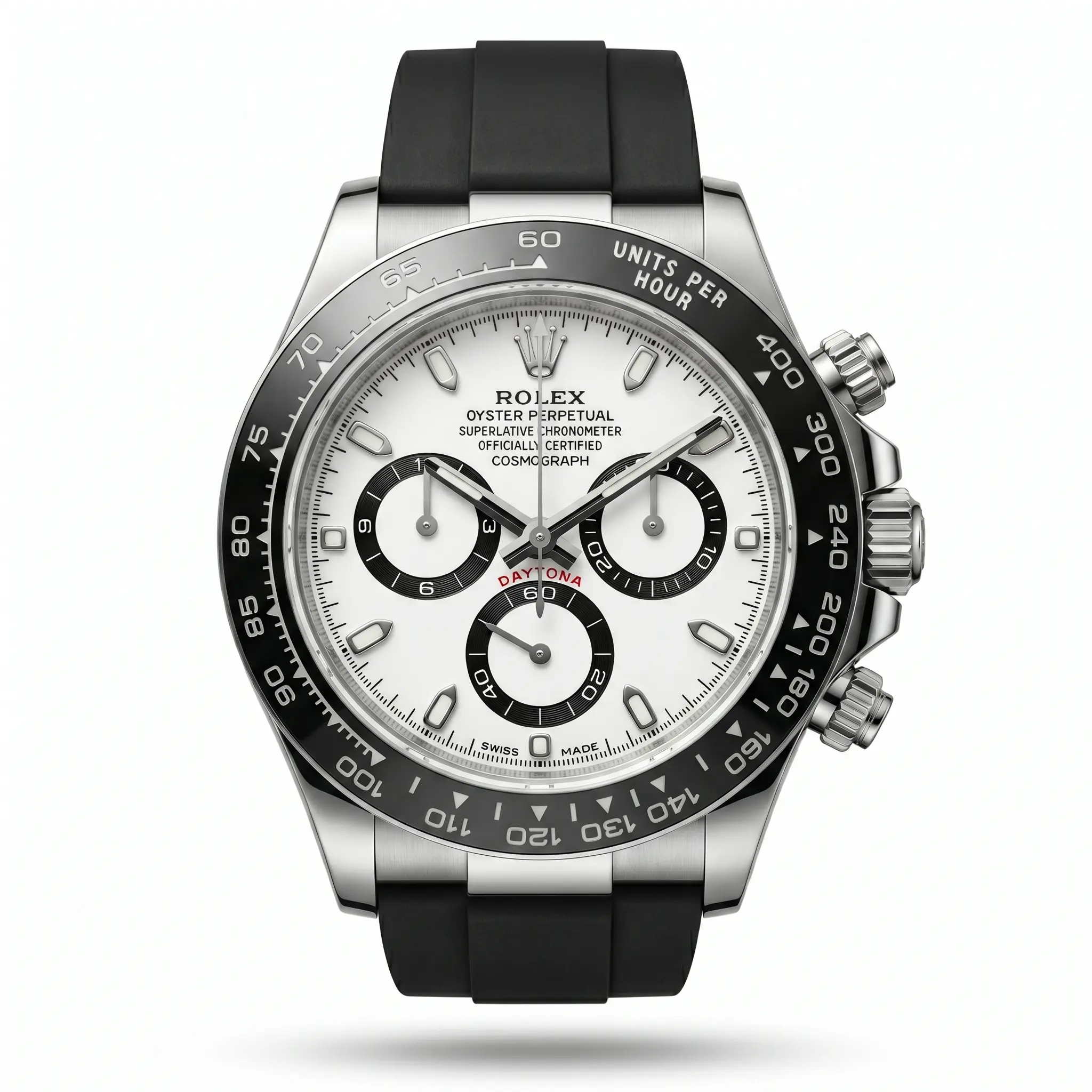 Rolex Daytona Beyaz Kadran Siyah Bezel Erkek Saat