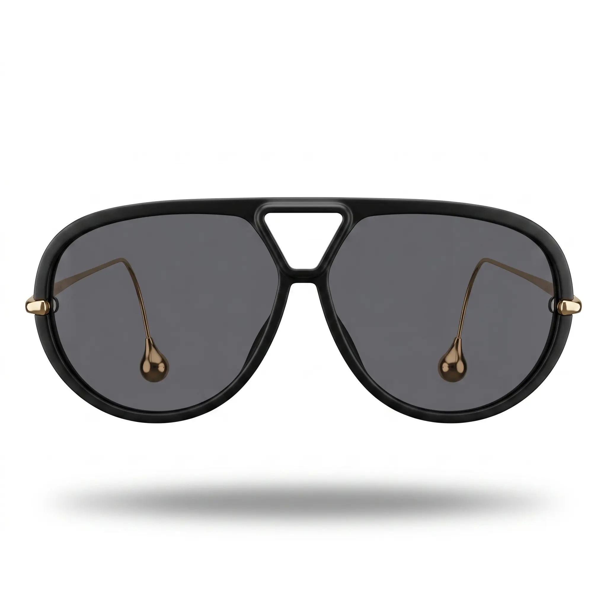 Bottega Veneta New Triangle Geometric Sunglasses Lüks Altın Çerçeveli Gözlük