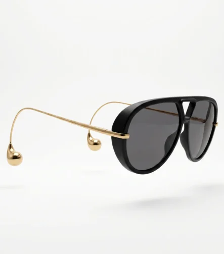 Bottega Veneta New Triangle Geometric Sunglasses Lüks Altın Çerçeveli Gözlük