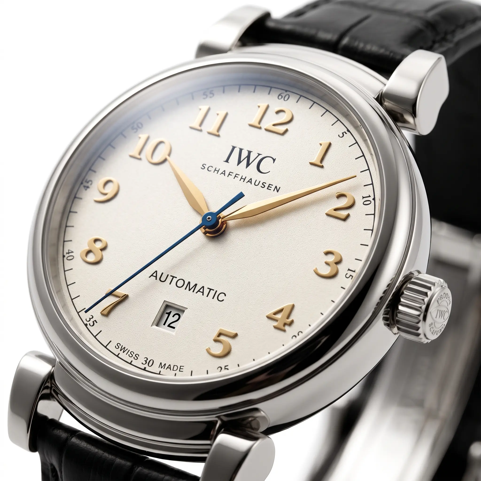 IWC Schaffhausen Automatic Beyaz Kadran Altın Rakamlı Lüks Saat