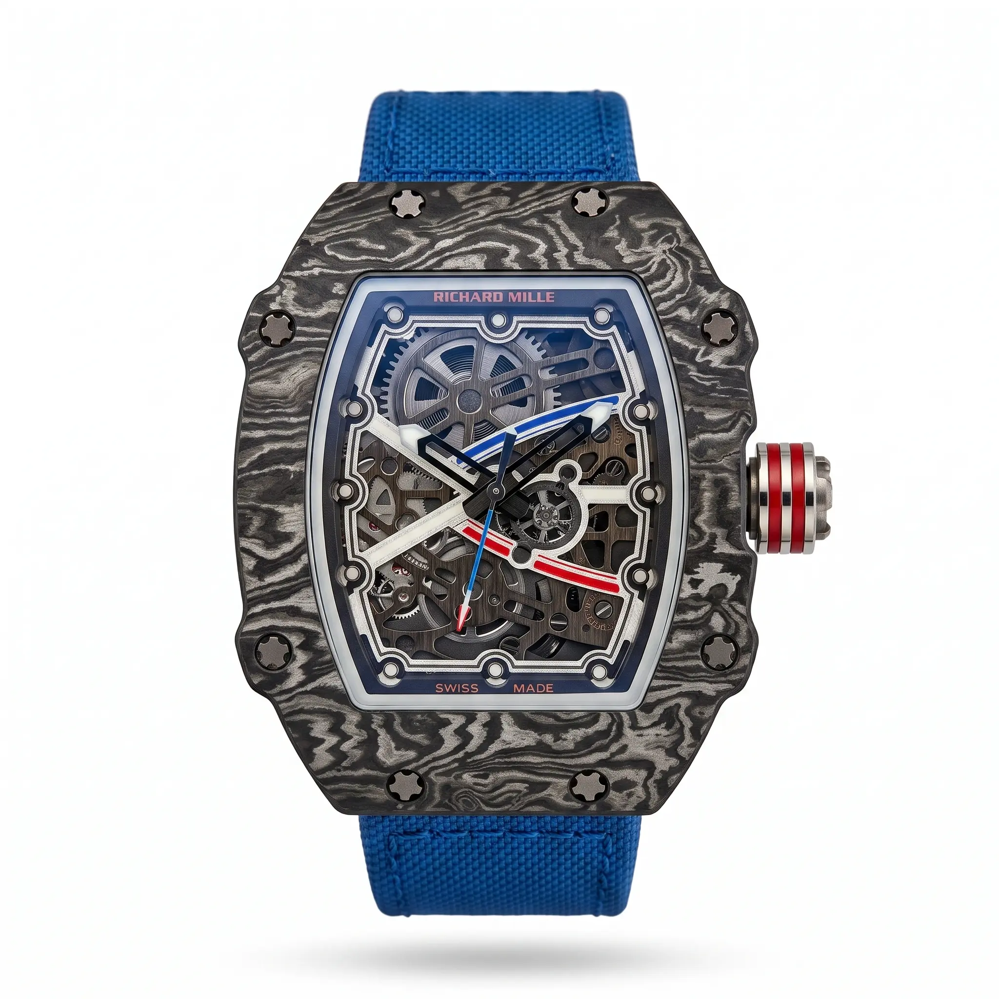 Richard Mille Vanguard Geneve Karbon Kompozit İskelet Kadran Mavi Kayışlı Saat