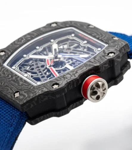 Richard Mille Karbon Kompozit İskelet Kadran Mavi Kayışlı Lüks Saat