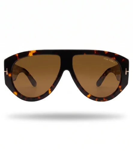 Tom Ford Oversized Aviator Sunglasses – Tortoiseshell Çerçeve & Kahverengi Lensli Lüks Tasarım Gözlük