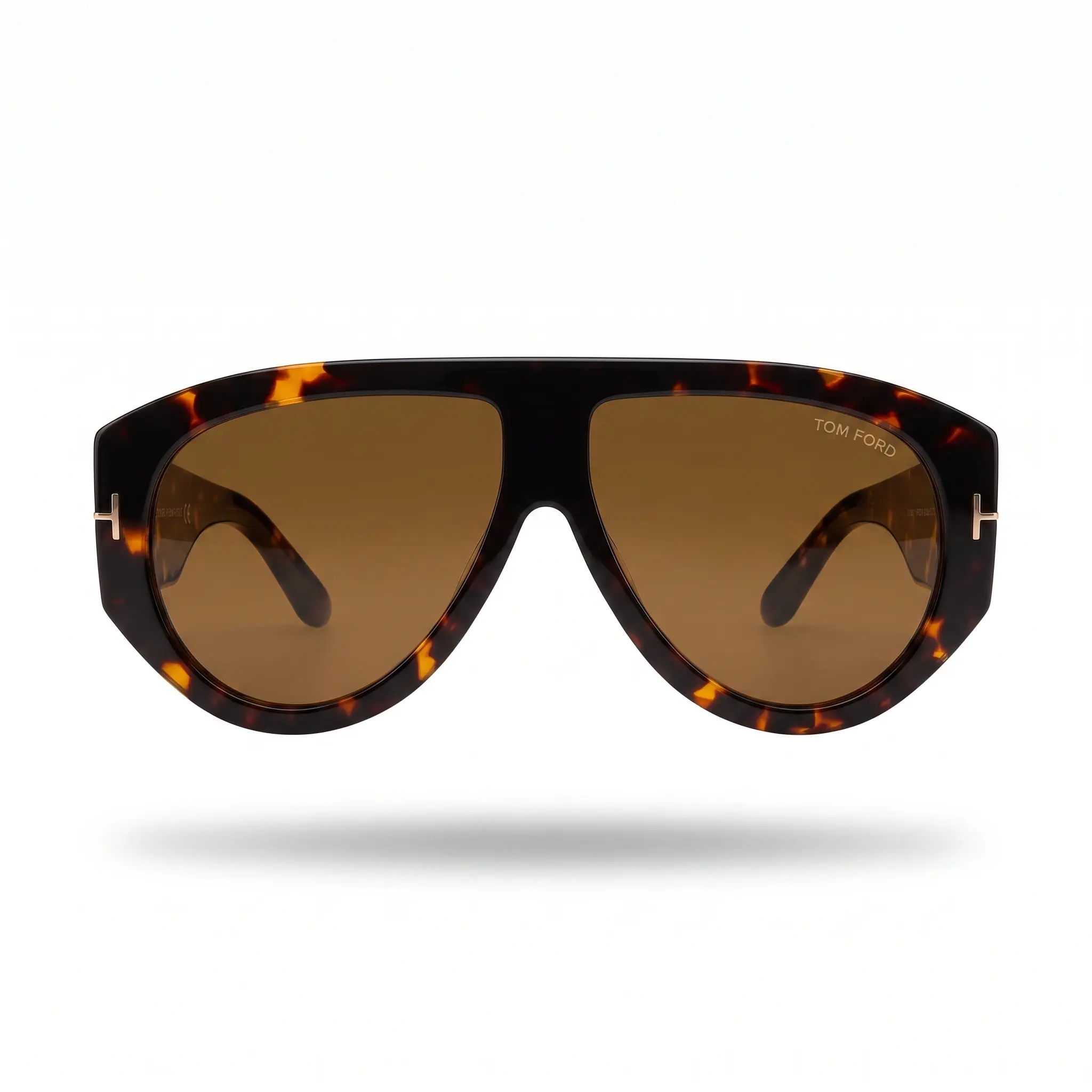 Tom Ford Oversized Aviator Sunglasses – Tortoiseshell Çerçeve & Kahverengi Lensli Lüks Tasarım Gözlük