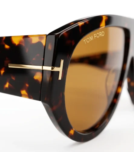 Tom Ford Oversized Aviator Sunglasses – Tortoiseshell Çerçeve & Kahverengi Lensli Lüks Tasarım Gözlük