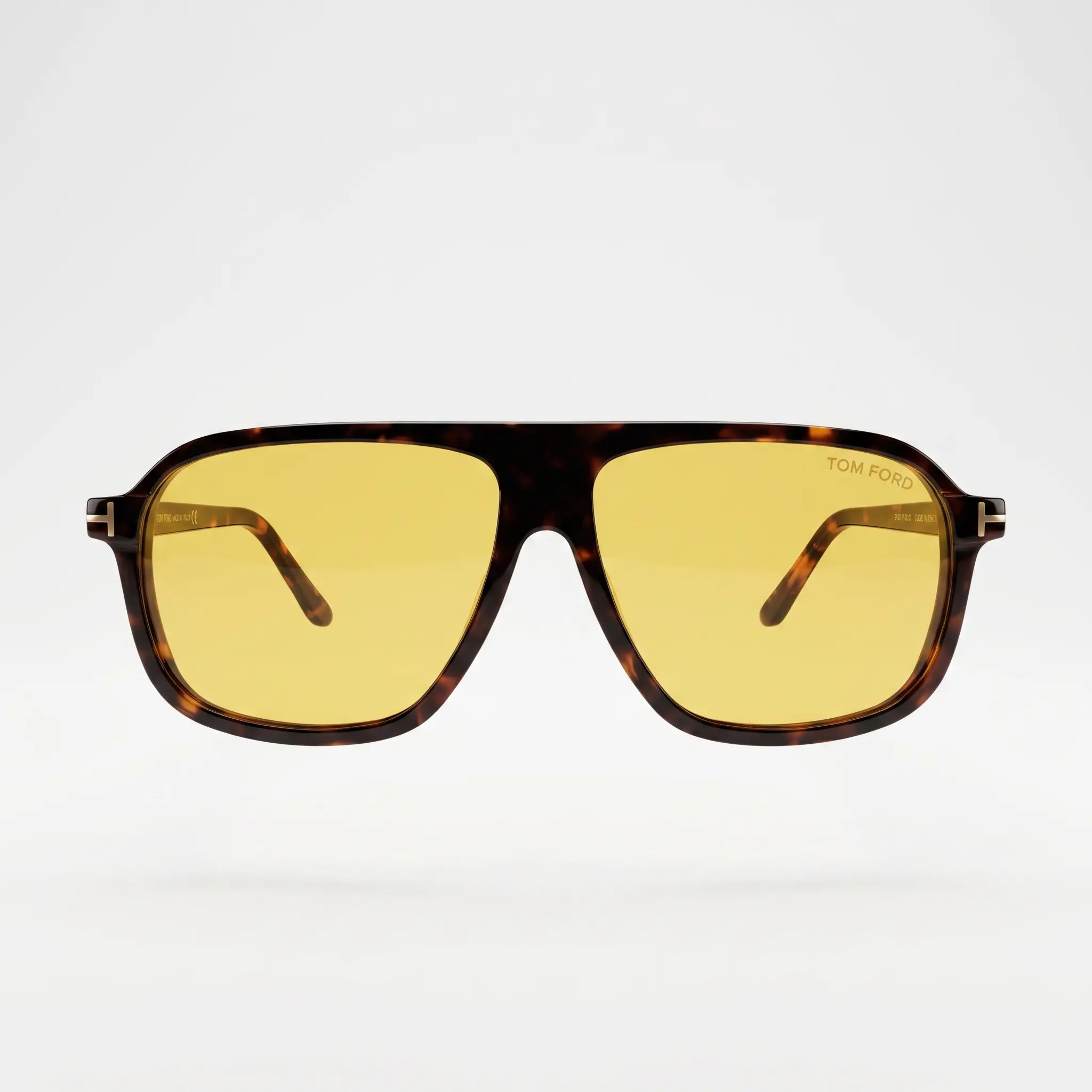 Tom Ford Oversized Aviator Sunglasses – Tortoiseshell Çerçeve Sarı Lensli Lüks Tasarım Gözlük