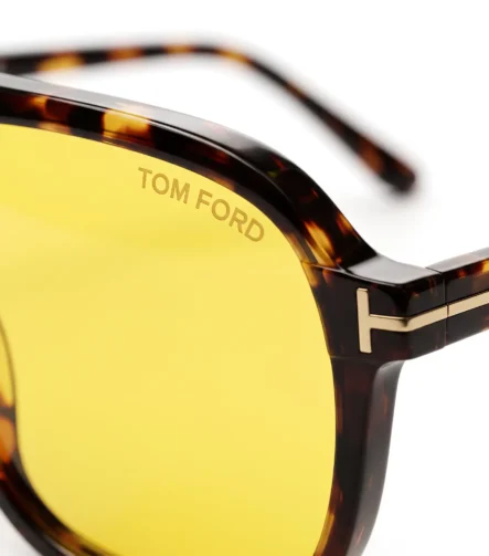 Tom Ford Oversized Aviator Sunglasses – Tortoiseshell Çerçeve Sarı Lensli Lüks Tasarım Gözlük